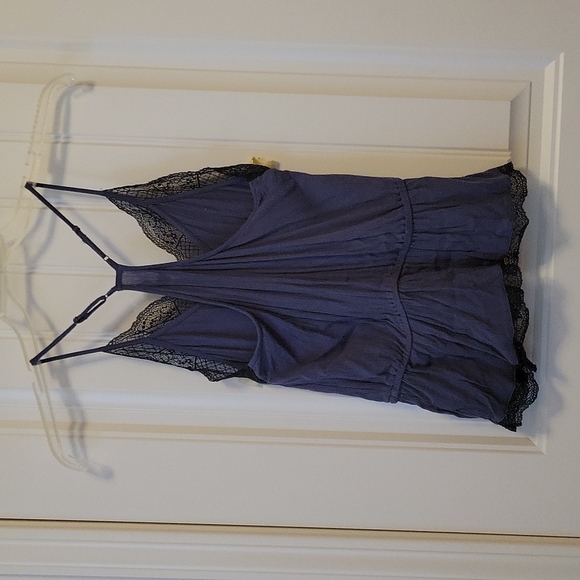 Blue Lace Tank Top Blouse - Picture 3 of 3